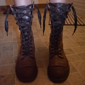 Brown Tall Leather Dr. Martin Boots